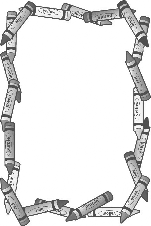 611x910 Printable Black Amp White Crayon Border