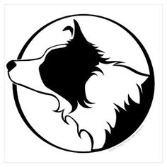 236x236 Border Collie Clipart Black And White