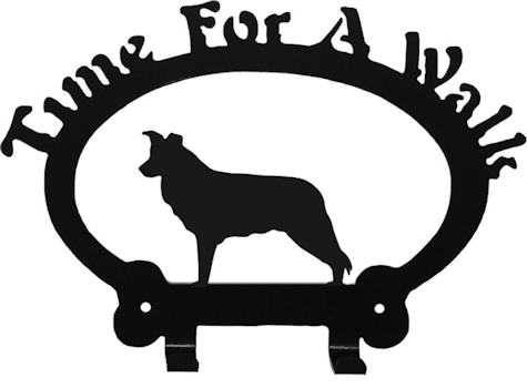 475x350 Border Collie Dog Silhouette Leash Rack
