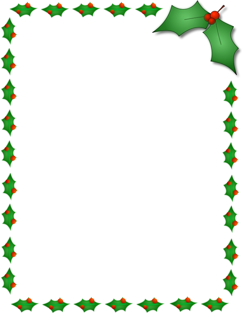 850x1100 Holiday Borders Clip Art Free