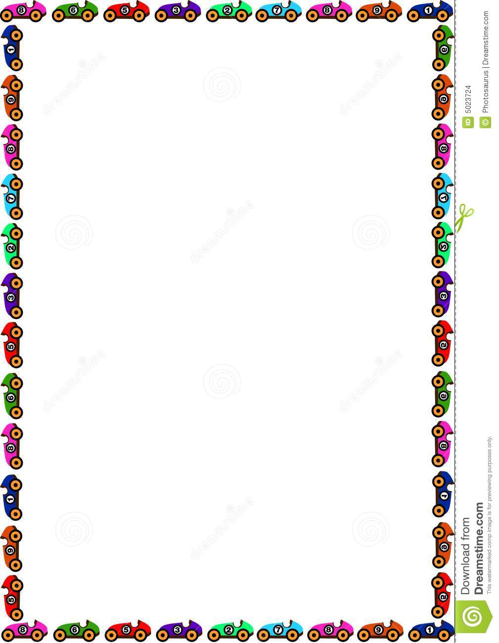 1009x1300 Race Car Clipart Border
