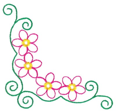 400x386 Floral Borders Clipart
