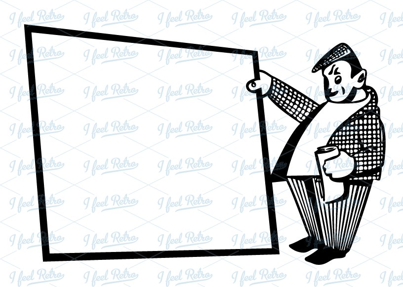 816x582 Retro Clipart Man With Border