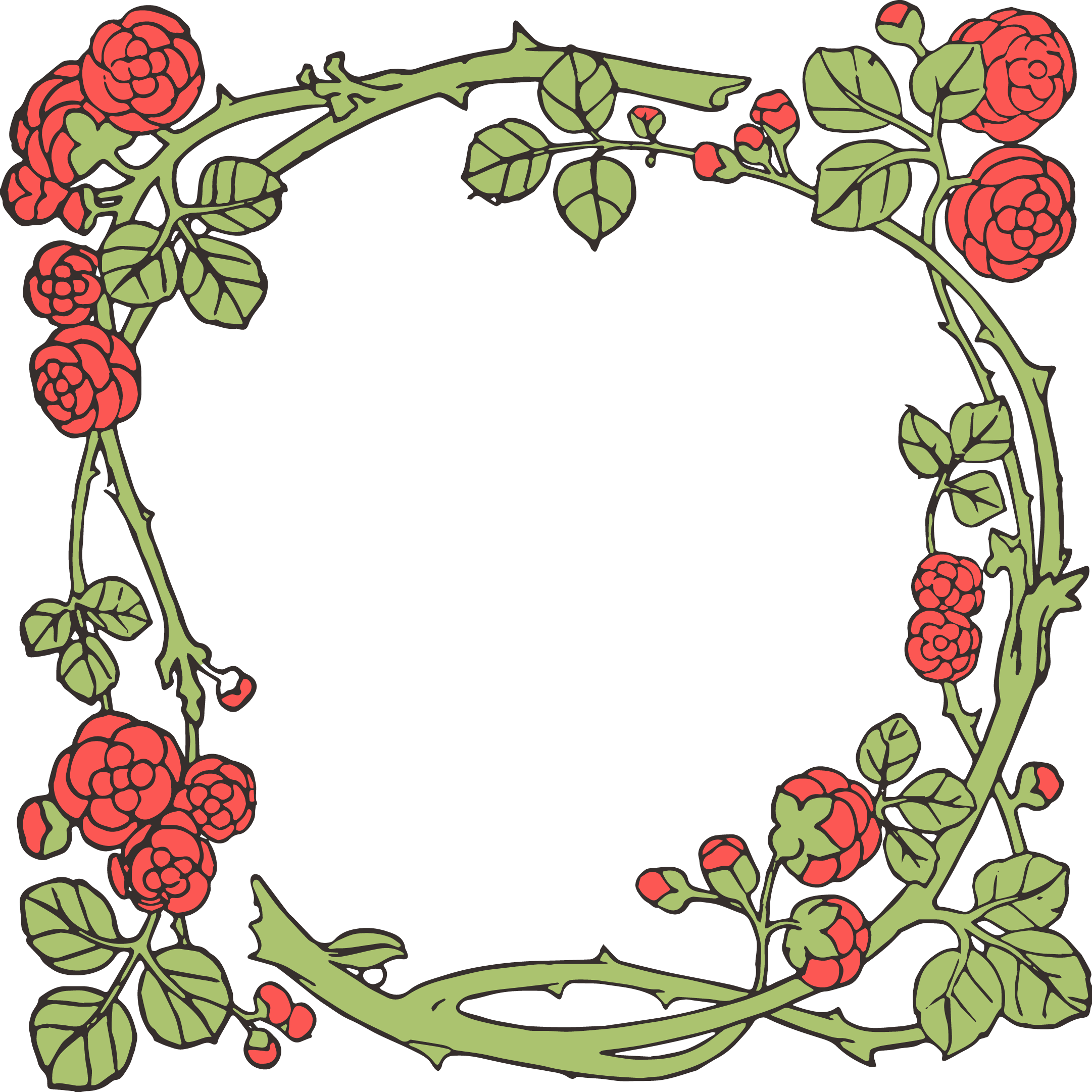 2162x2162 Vintage Flower Clipart Borders Vintage Color