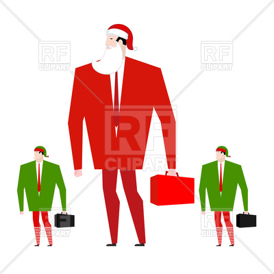 400x400 Santa Boss And Managers Elfes Royalty Free Vector Clip Art Image