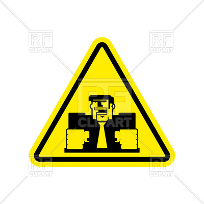 400x400 Attention Triangular Road Sign With Angry Boss Royalty Free Vector