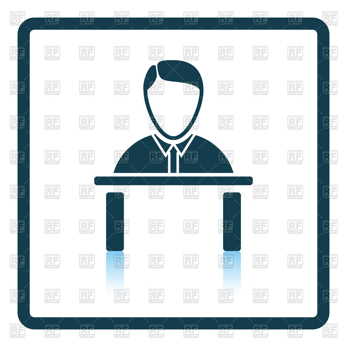 1200x1200 Icon Of Boss On Table Royalty Free Vector Clip Art Image