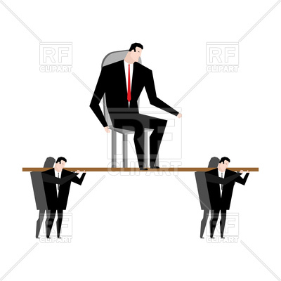 400x400 Office Clerk Carrying Boss. Business Career Concept. Royalty Free
