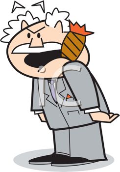 245x350 Royalty Free Clipart Image Yelling Cartoon Boss With A Cigar