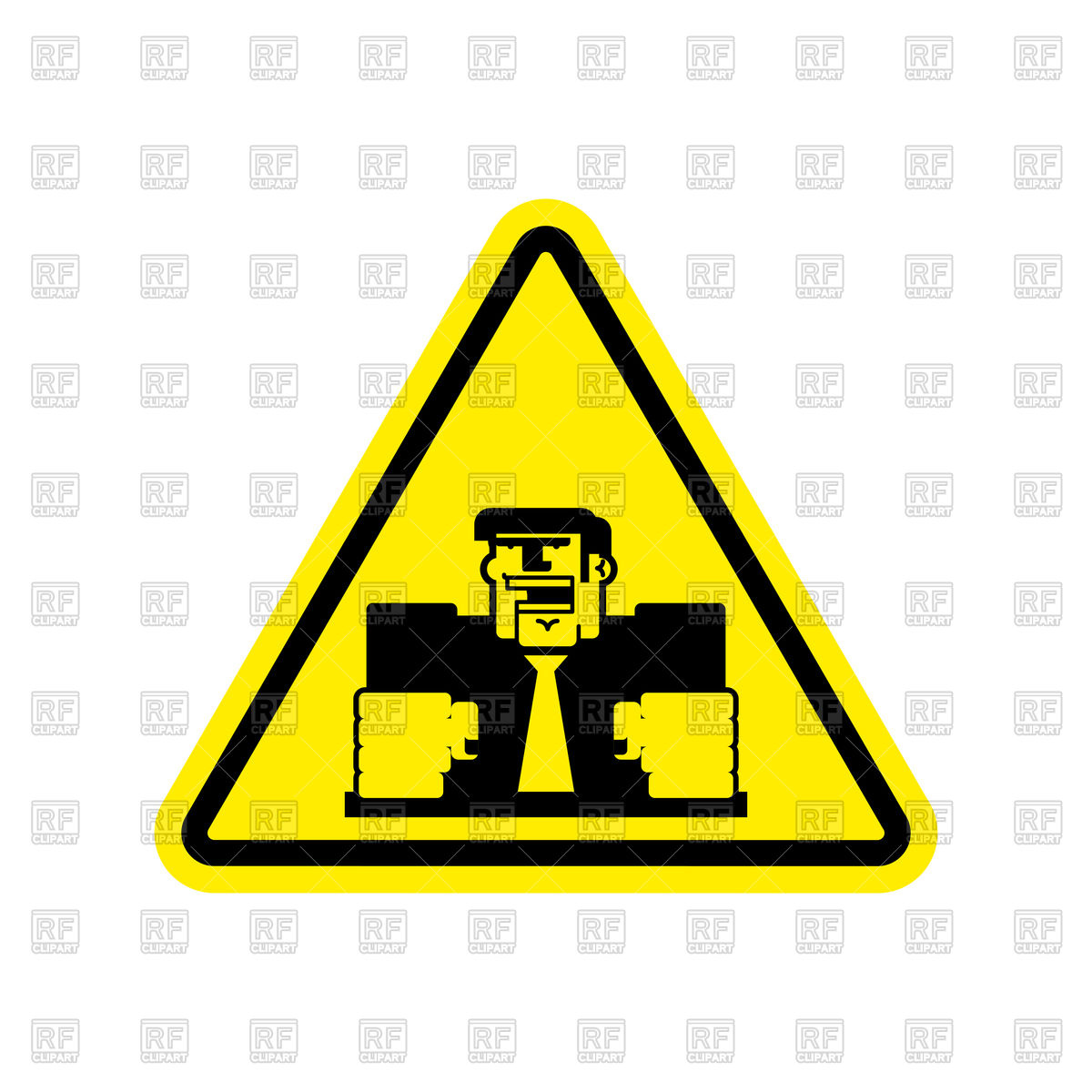 1200x1200 Attention Triangular Road Sign With Angry Boss Royalty Free Vector