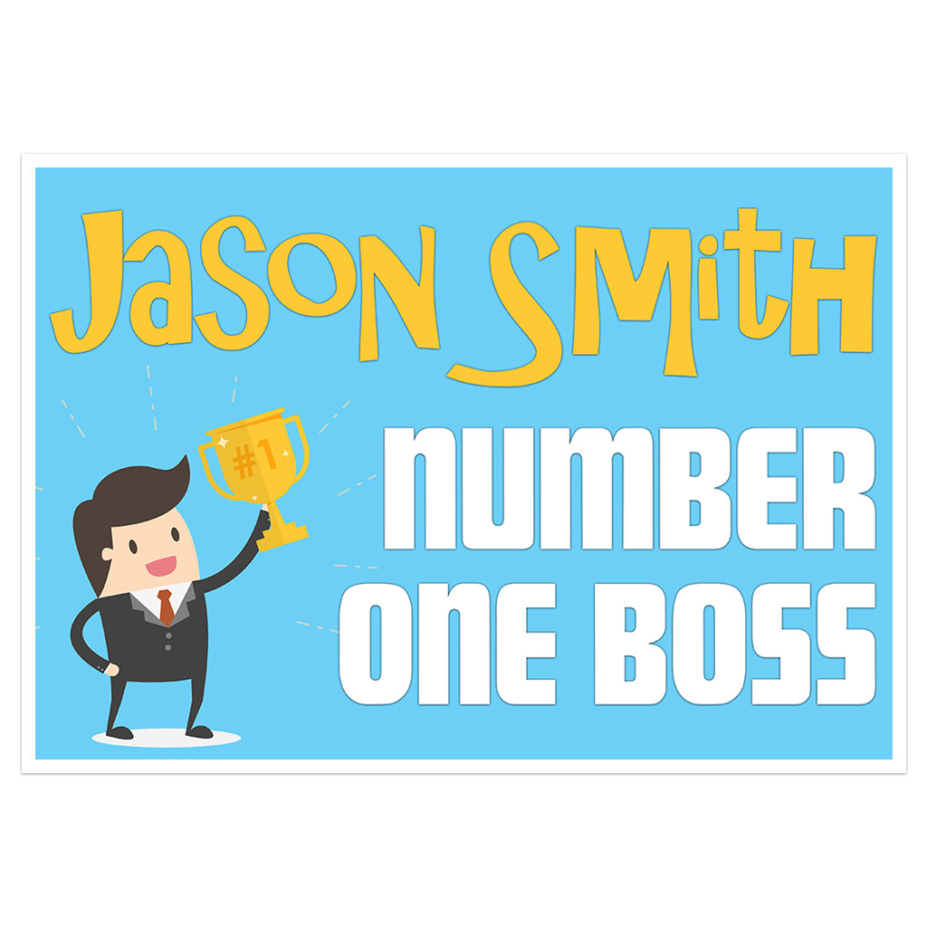 1024x1024 Number One Boss Day Banner Personalized Party Backdrop Decoration