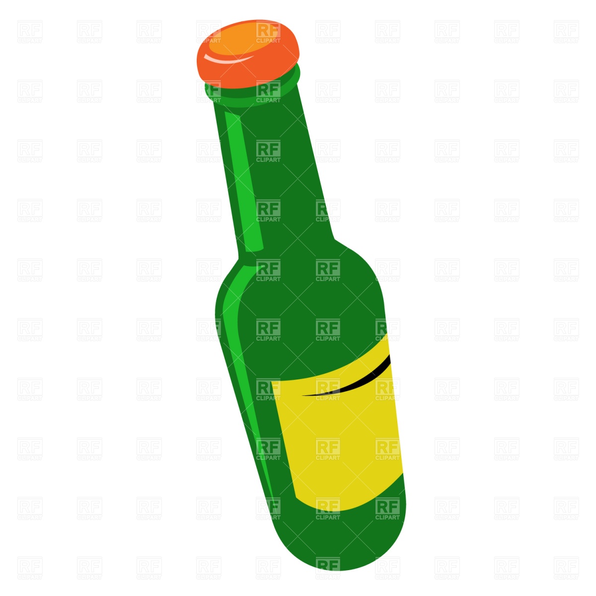 1200x1200 Tilted Beer Bottle Royalty Free Vector Clip Art Image