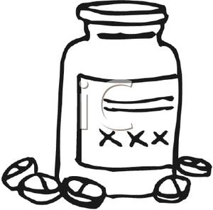 300x297 Black And White Medicine Bottle