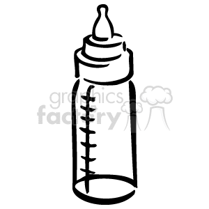 300x300 Royalty Free Black And White Baby Bottle 159215 Vector Clip Art