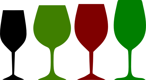 600x331 Red And Green Wine Glasses Clip Art
