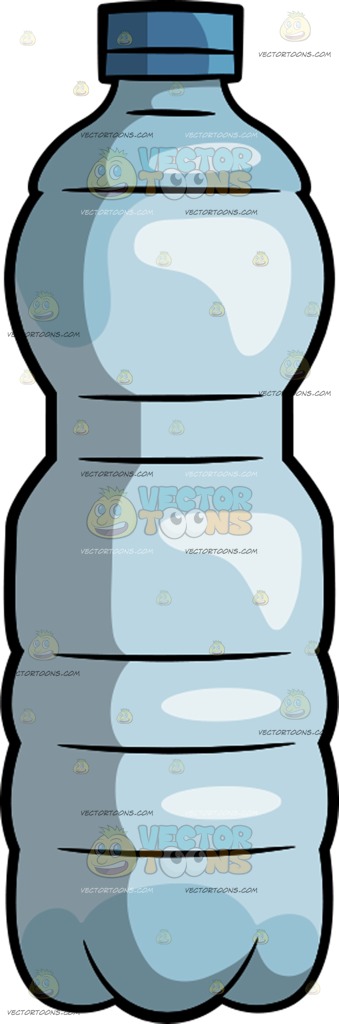 339x1024 A Curvy Disposable Bottled Water Cartoon Clipart