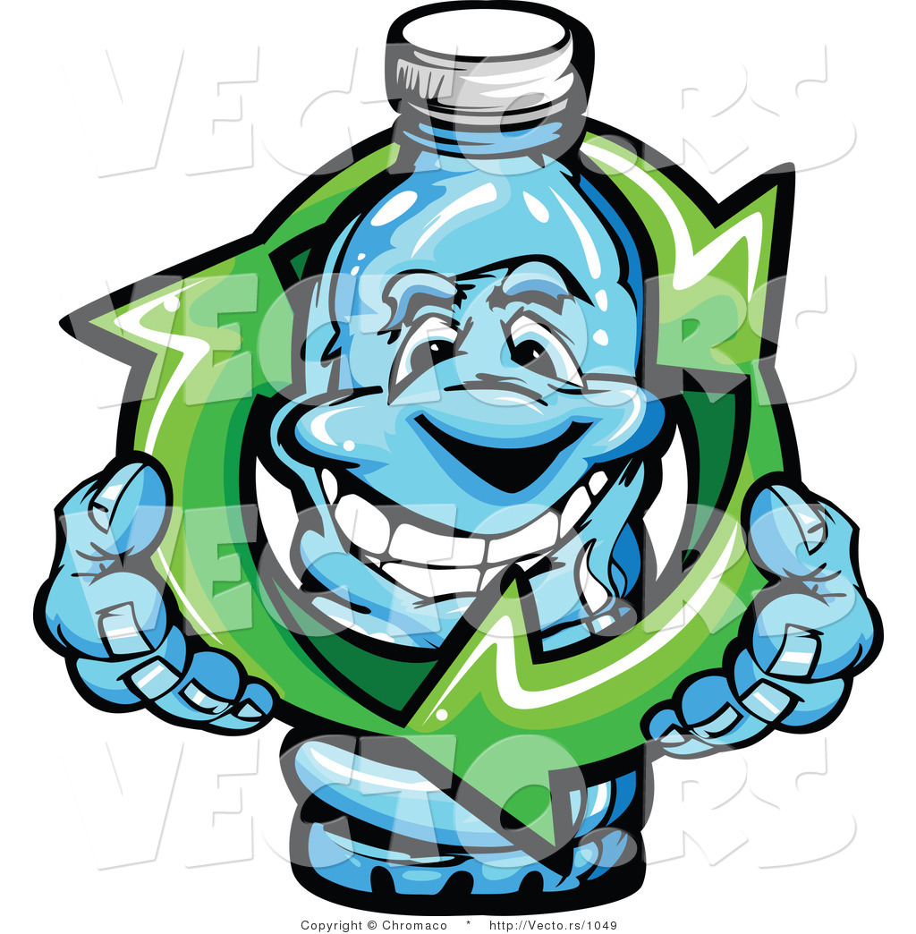 1024x1044 Vector Of A Happy Cartoon Spring Water Bottle Mascot Within Green