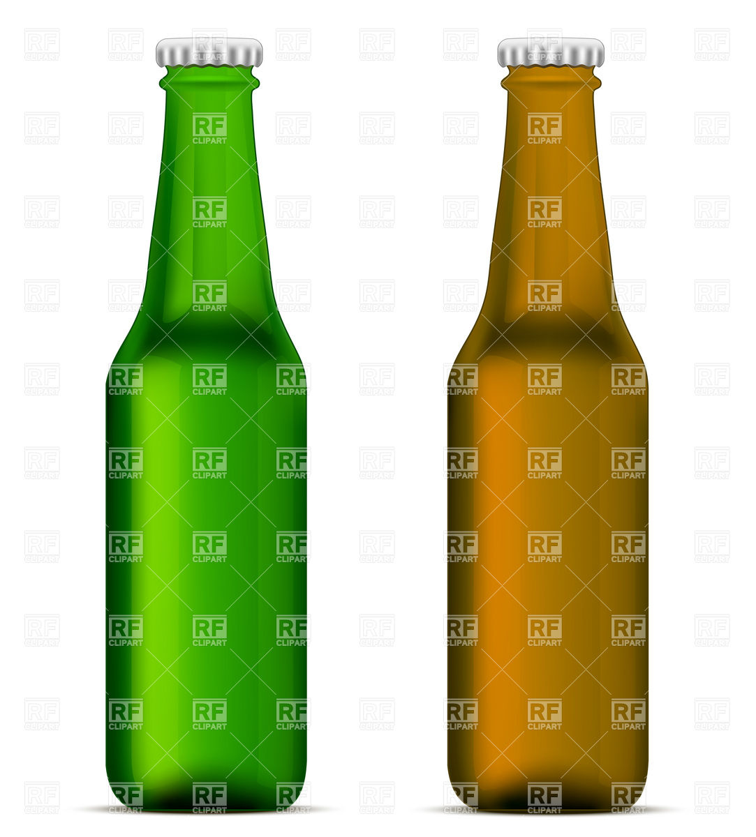 1083x1200 Green And Brown Beer Bottles Royalty Free Vector Clip Art Image