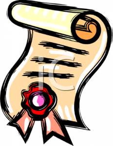 232x300 Free Clipart Image A Degree With A Ribbon On The Bottom