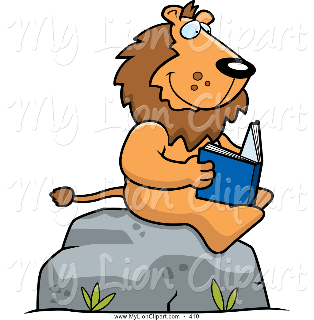 1024x1044 Clipart Of A Cute Lion Reading A Book On A Boulder By Cory Thoman