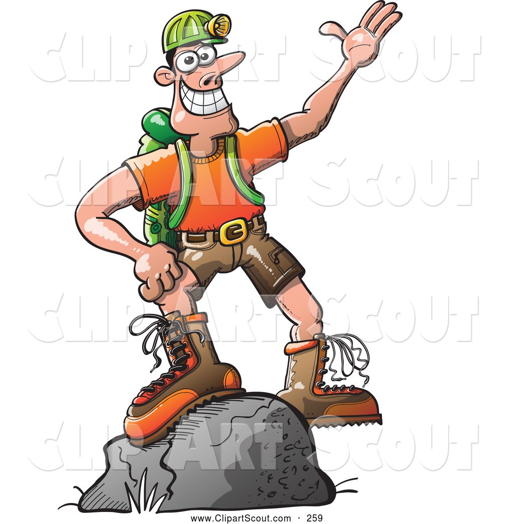 1024x1044 Boulder Clipart Clipart Of Friendly Outdoors Man Standing On