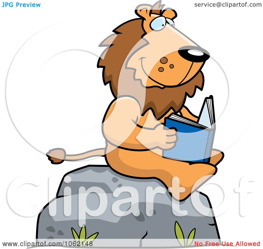 1080x1024 Clipart Lion Reading A Book On A Boulder