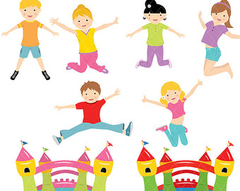 340x270 Bounce House Girls Cute Digital Clipart Commercial Use Ok