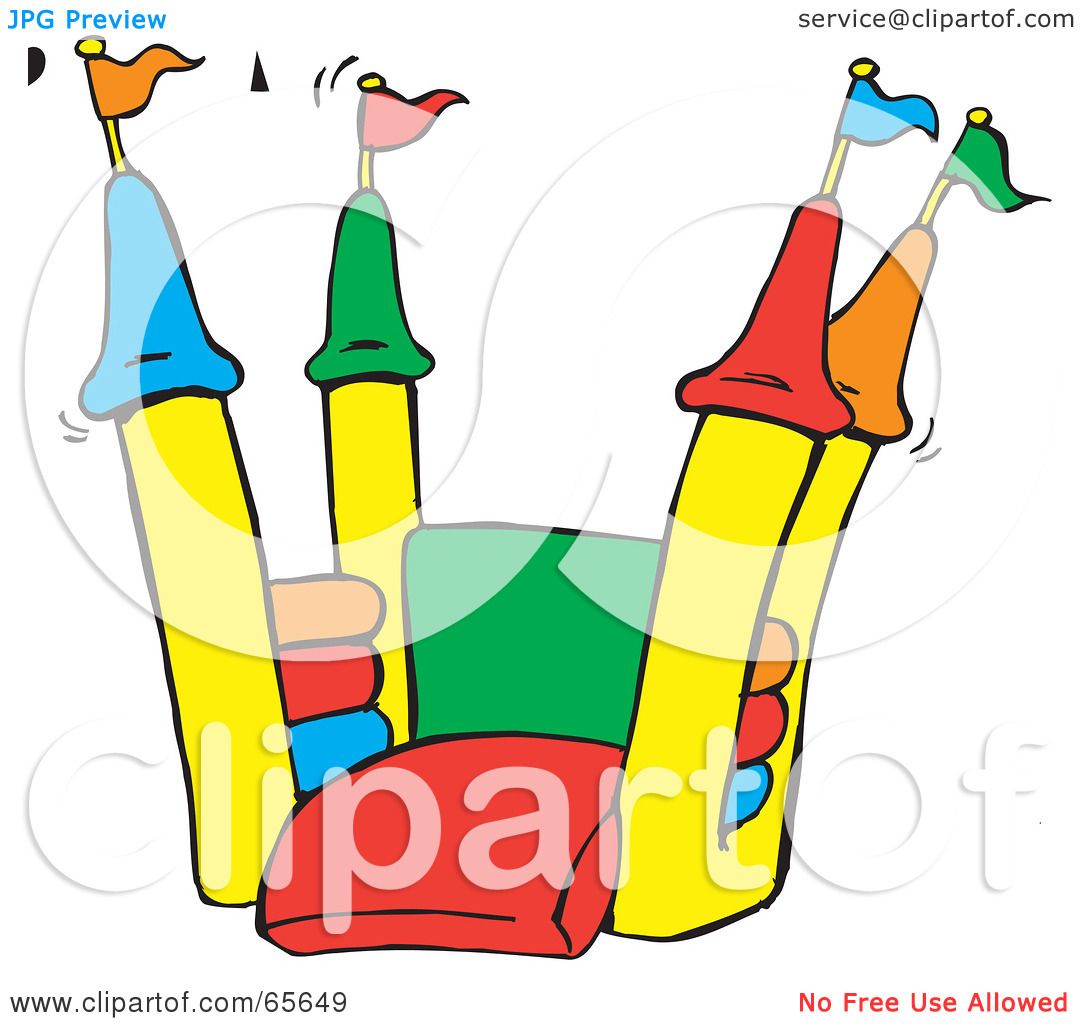 1080x1024 Clipart Of A Colorful Jumping Castle Bouncy House