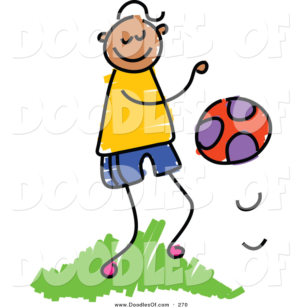 1024x1044 Vector Clipart Of A Childs Sketch Of A Happy Boy Bouncing A Ball