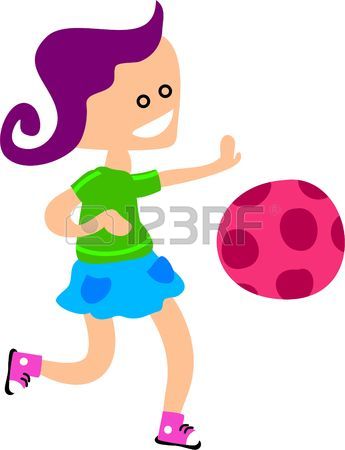 345x450 Illustration Of Kids Playing With Bouncing Balls Stock Photo