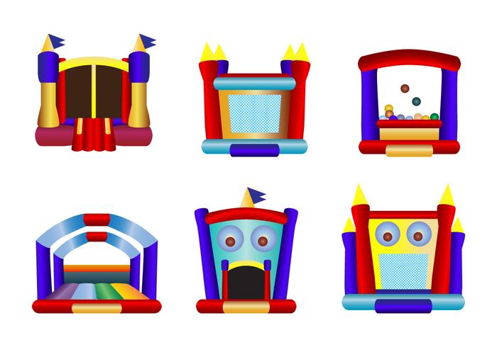 700x490 Children Bounce House Icon Vectors