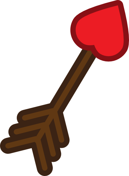 438x596 Clip Art Half Cupid Arrows Clipart