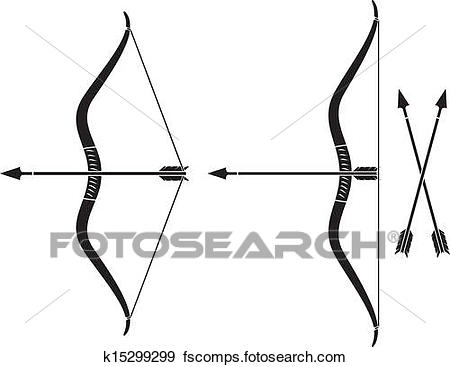 450x367 Clip Art Of Bow And Arrow K15299299