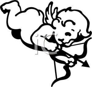 300x285 And White Cupid With A Bow And Arrow