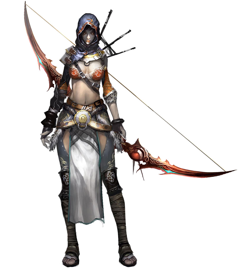 900x1030 Female Bow Character Concept