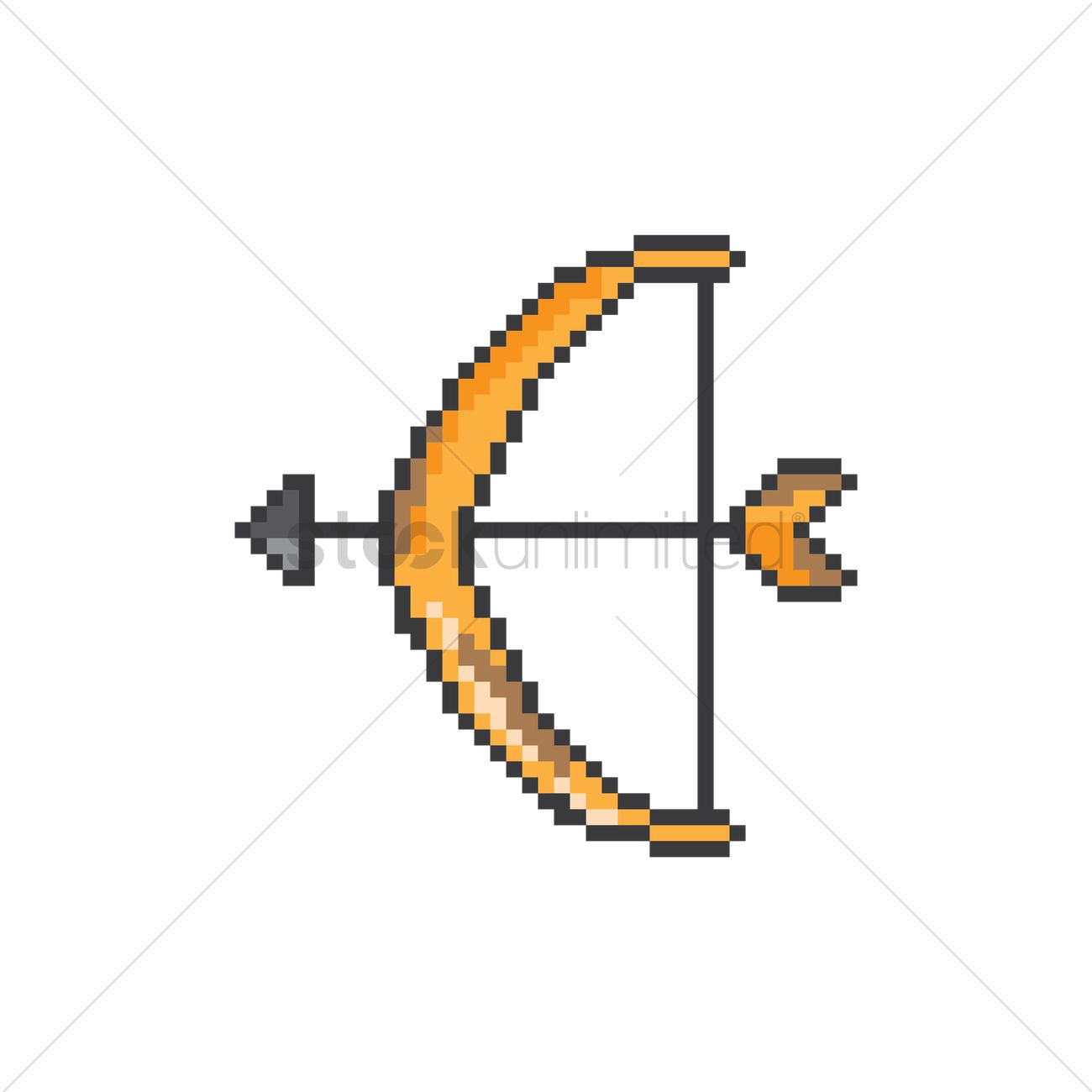 1300x1300 Pixel Art Bow And Arrow Vector Image