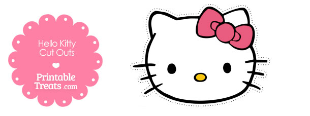 610x229 Hello Kitty Head Cut Out With Pink Bow Printable