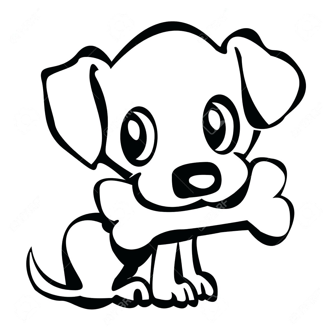 1300x1300 Coloring Page Outline Of Cute Puppy In Box Cartoon Dog With Bow