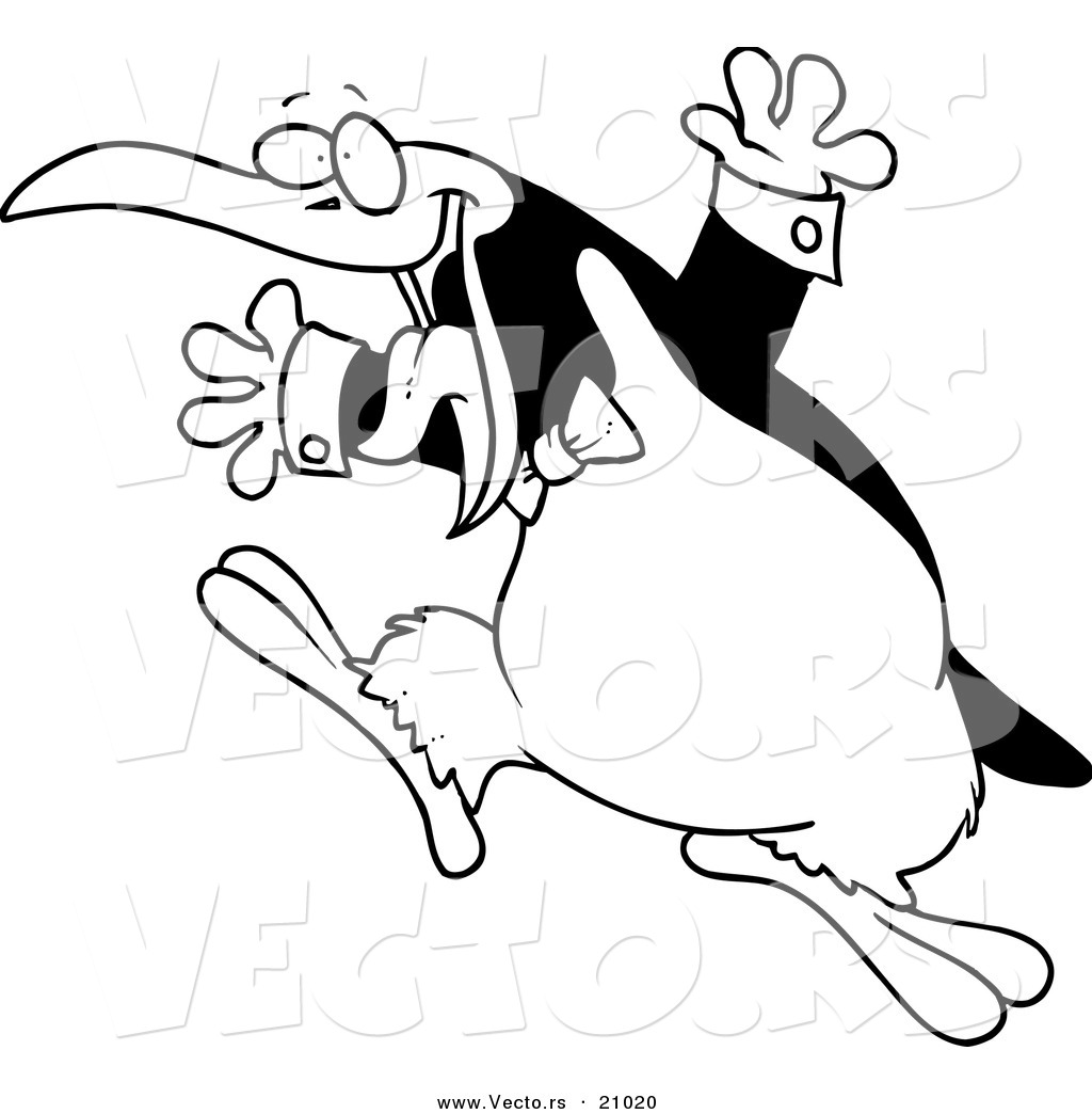 1024x1044 Vector Of A Cartoon Happy Penguin Wearing A Bow