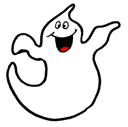 250x248 Ghost With Bow Clipart