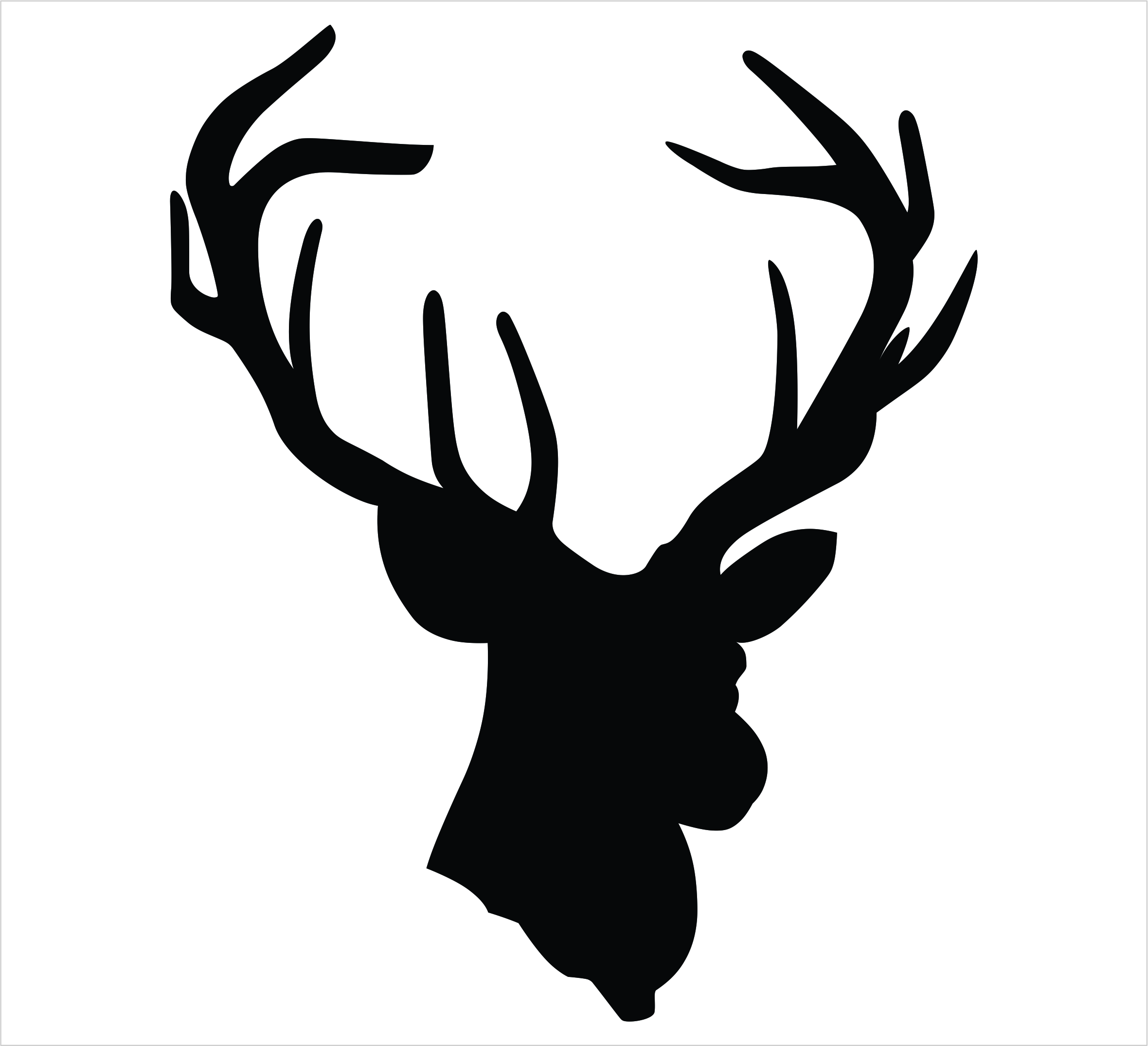 2360x2151 Reindeer Head Outline Clipart