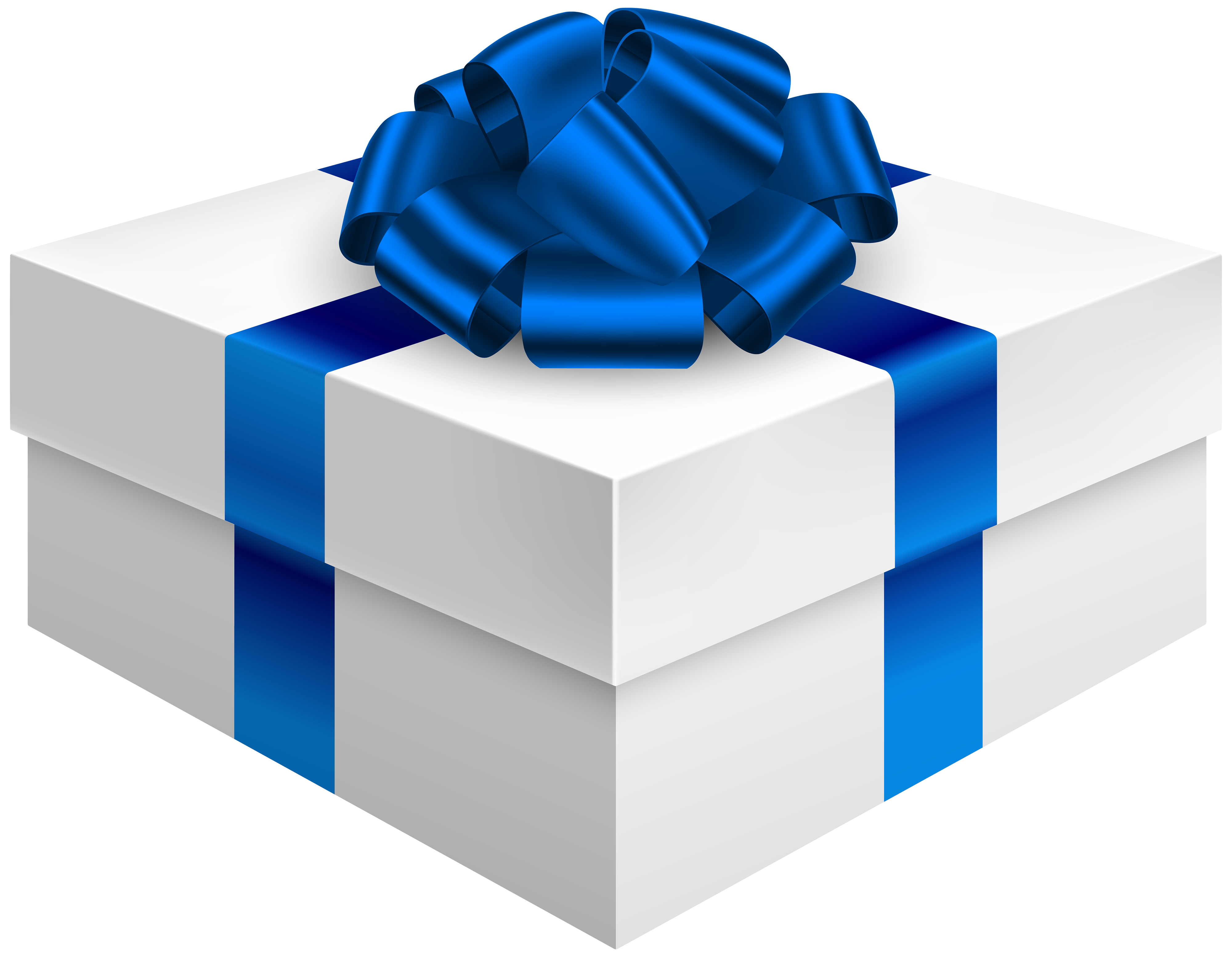 4000x3107 Gift Box With Dark Blue Bow Png Clipart
