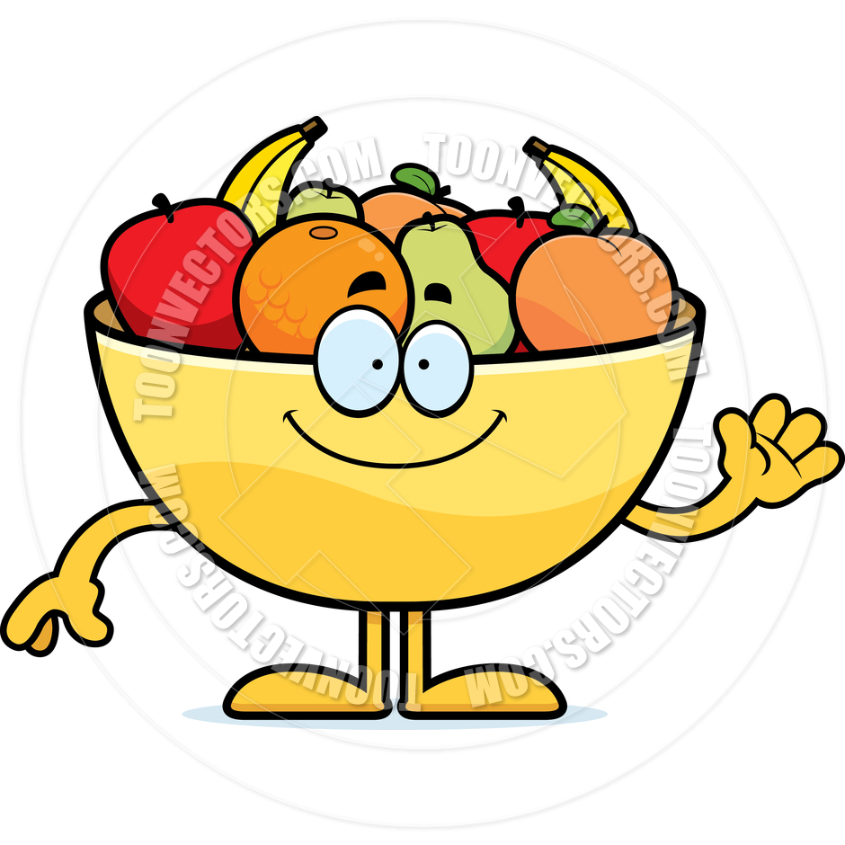940x940 Cartoon Bowl Of Fruit Waving By Cory Thoman Toon Vectors Eps