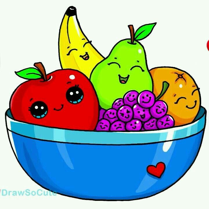 bowl of fruit clipart