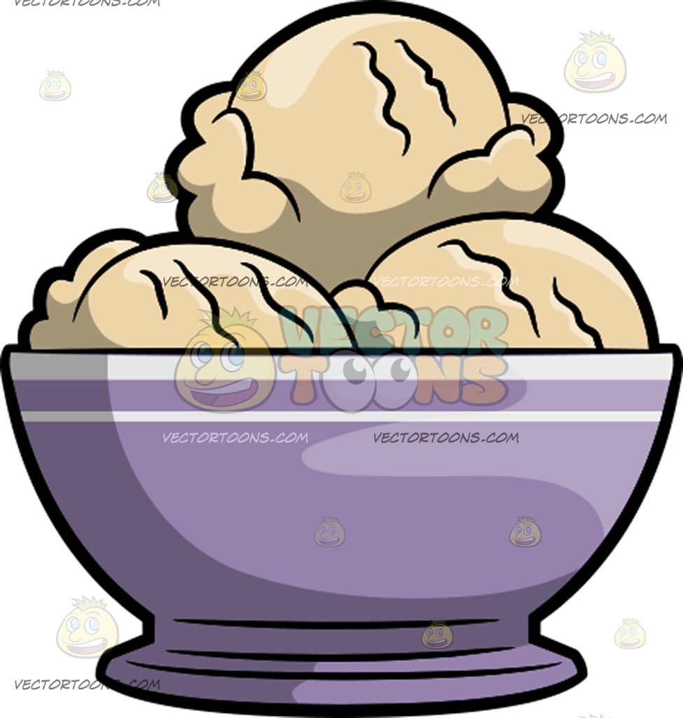 975x1024 Scoops Of Vanilla Ice Cream In A Bowl Cartoon Clipart