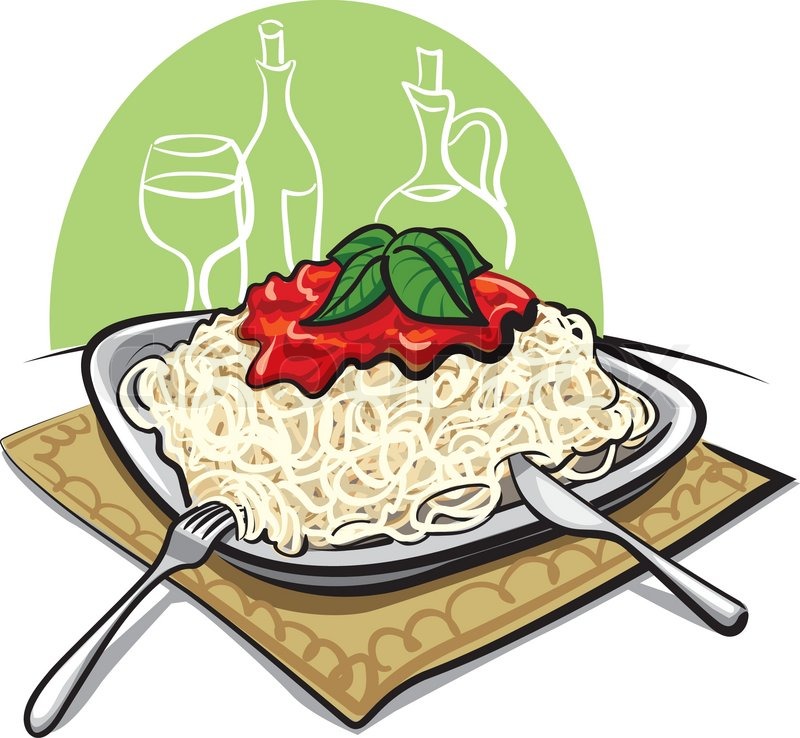 800x738 Spaghetti With Tomato Sauce Stock Vector Colourbox