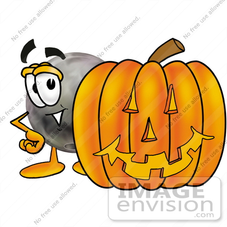 450x450 Clip Art Graphic Of A Bowling Ball Cartoon Character With A Carved