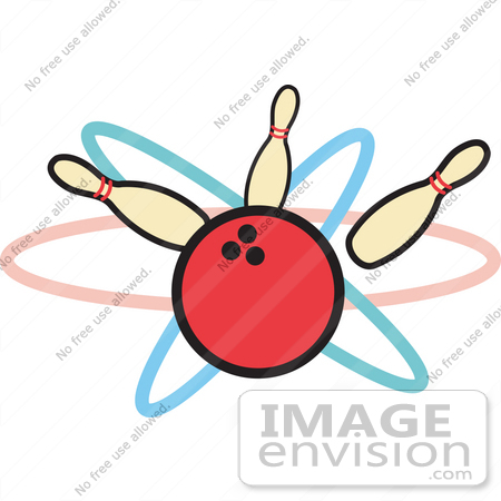 450x450 Royalty Free Cartoon Clip Art Of A Red Bowling Ball Hitting Three
