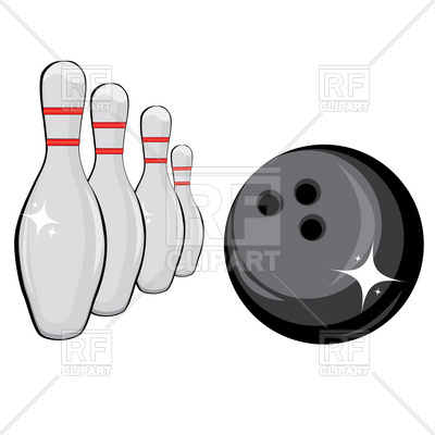 400x400 Skittles And Black Bowling Ball Royalty Free Vector Clip Art Image