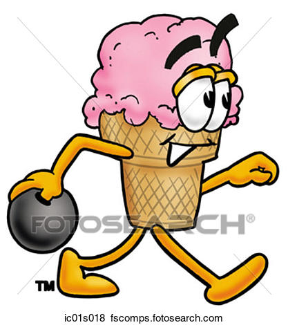 417x470 Clip Art Of Ice Cream Cone Bowling Ic01s018